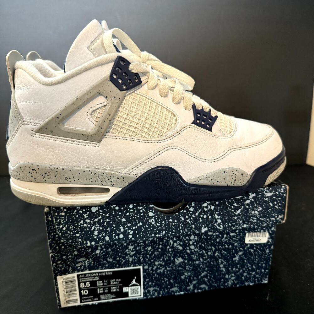 Size 8.5 - Nike Air Jordan 4 Retro Midnight Navy Men's Shoes